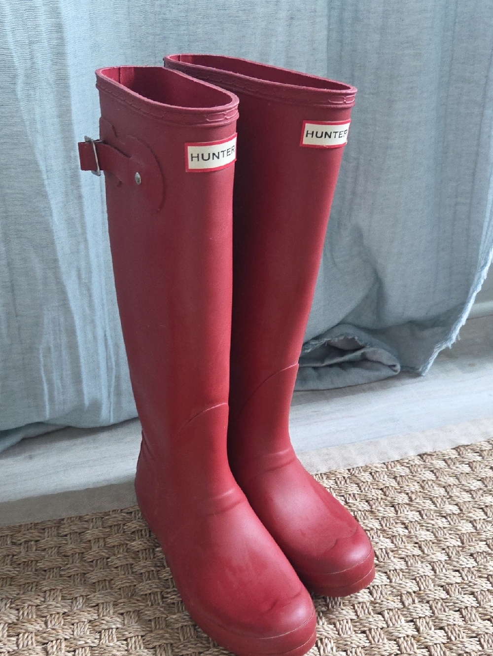 Hunter Crimson Knee-High Rubber Boots